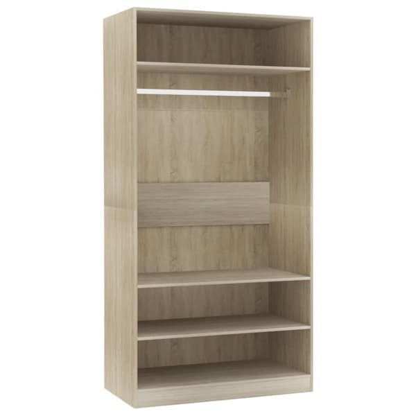 vidaXL klædeskab 100x50x200 cm konstrueret træ sonoma-eg