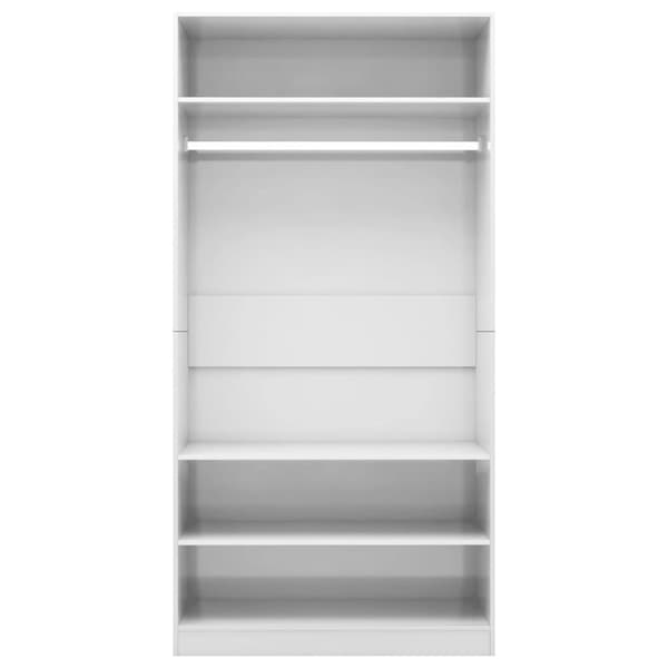 vidaXL Garderob högglans vit 100x50x200 cm konstruerat trä