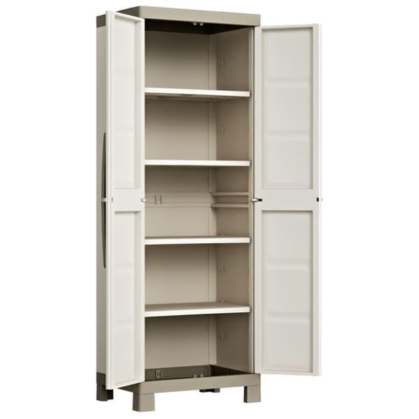 Keter opbevaringsskab med hylder Excellence 182 cm beige gråbrun