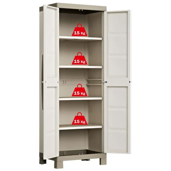 Keter opbevaringsskab med hylder Excellence 182 cm beige gråbrun