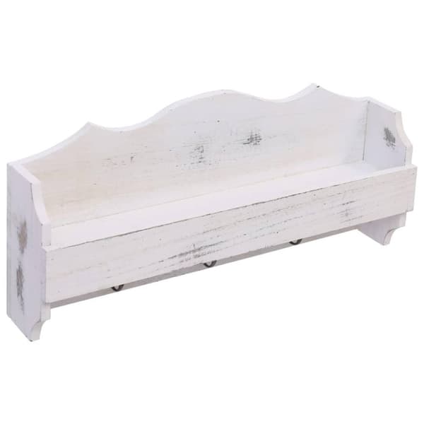 vidaXL vægmonteret knagerække 50 x 10 x 23 cm træ hvid