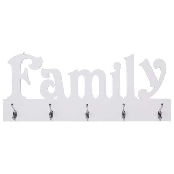 vidaXL vægophængt knagerække FAMILY 74 x 29,5 cm