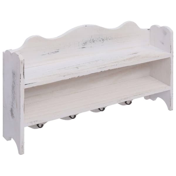 vidaXL vægmonteret knagerække 50 x 10 x 30 cm træ hvid