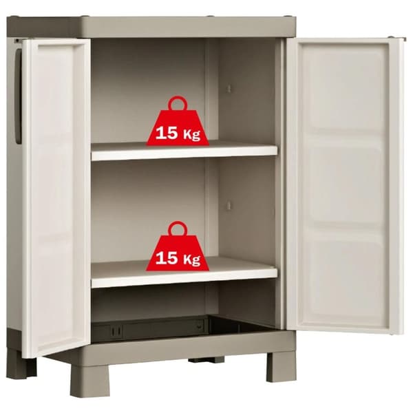 Keter lavt opbevaringsskab Excellence 97 cm beige gråbrun