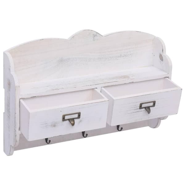 vidaXL Veggmontert garderobepanel hvit 50x10x34 cm tre