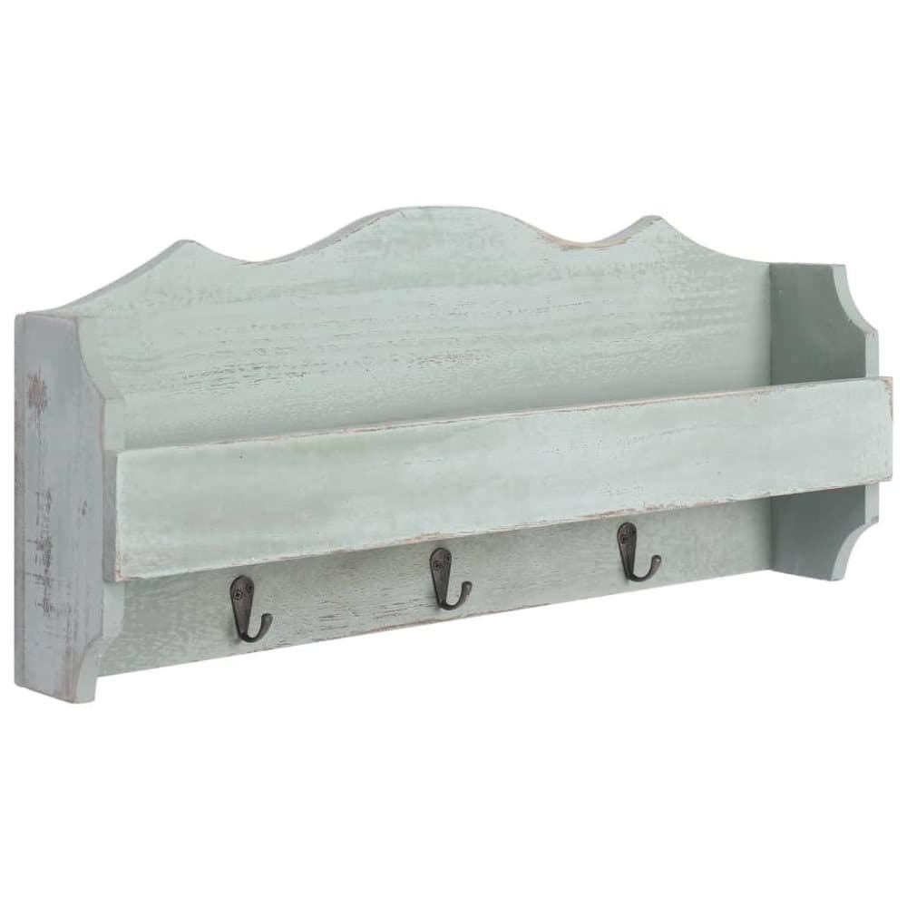 vidaXL Väggkrokar med förvaring grön 50x10x23 cm trä
