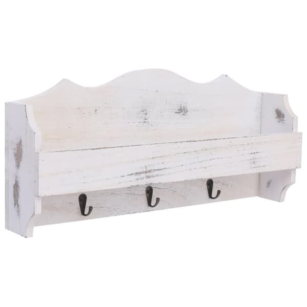 vidaXL Veggmontert garderobepanel hvit 50x10x23 cm tre