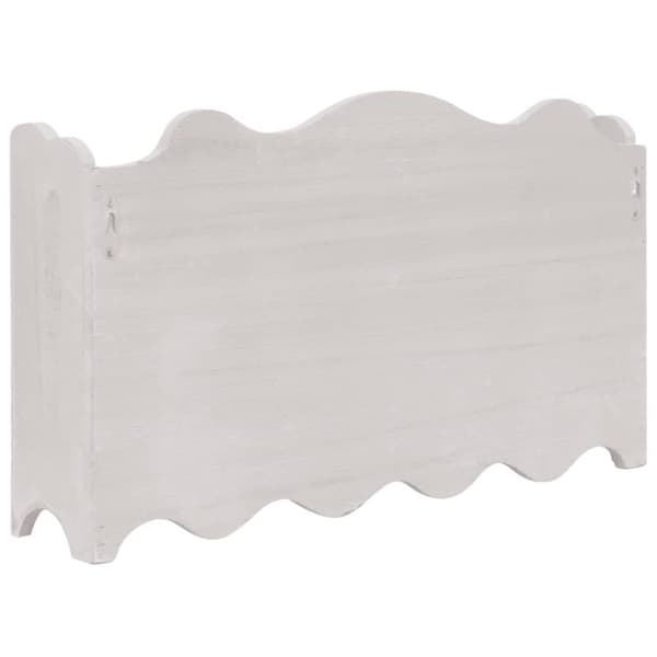 vidaXL Väggkrokar med förvaring vit 50x10x30 cm trä