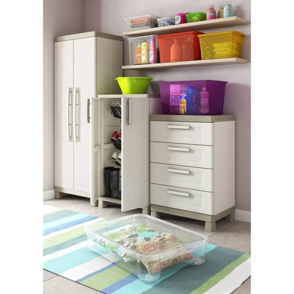 Keter Flerfunksjonelt oppbevaringsskap Excellence beige gråbrun 182 cm