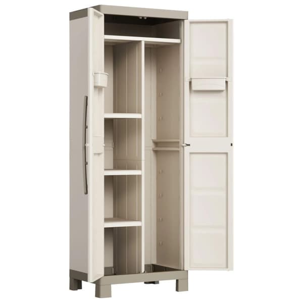 Keter Flerfunksjonelt oppbevaringsskap Excellence beige gråbrun 182 cm