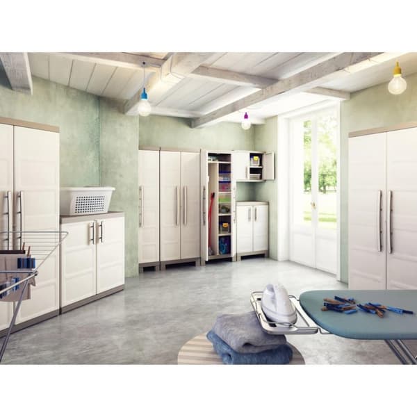 Keter Flerfunksjonelt oppbevaringsskap Excellence beige gråbrun 182 cm