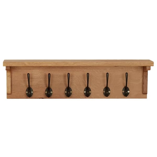 vidaXL knagerække 60x16x16 cm massivt egetræ