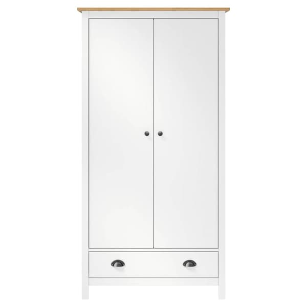 vidaXL Garderobeskap 2 dører Hill hvit 89x50x170 cm heltre furu
