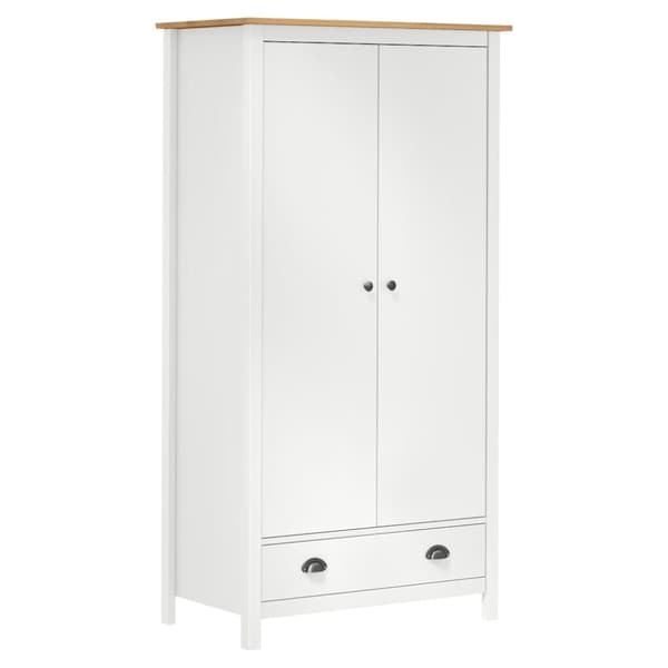vidaXL Garderobeskap 2 dører Hill hvit 89x50x170 cm heltre furu