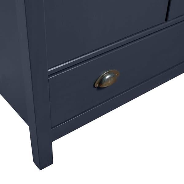vidaXL Garderobeskap 3 dører Hill grå 127x50x170 cm heltre furu