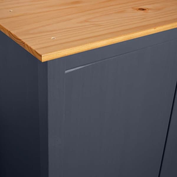 vidaXL Garderobeskap 3 dører Hill grå 127x50x170 cm heltre furu
