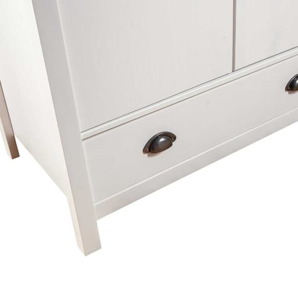 vidaXL Garderobeskap 3 dører Hill hvit 127x50x170 cm heltre furu