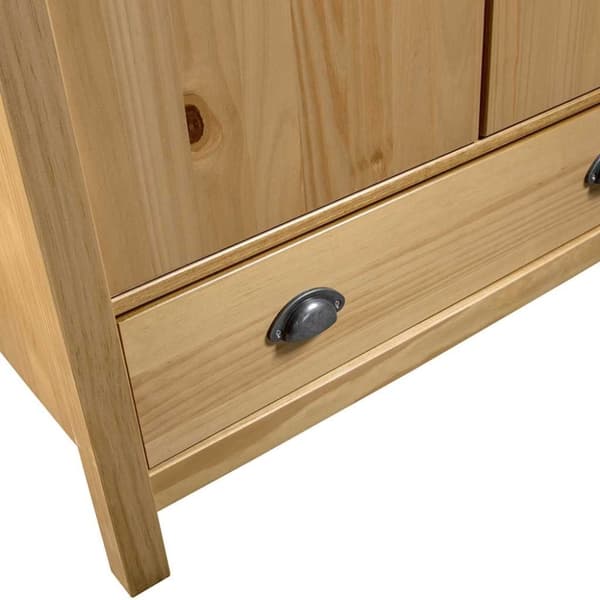 vidaXL klædeskab med 2 låger Hill 89x50x170 cm massivt fyrretræ