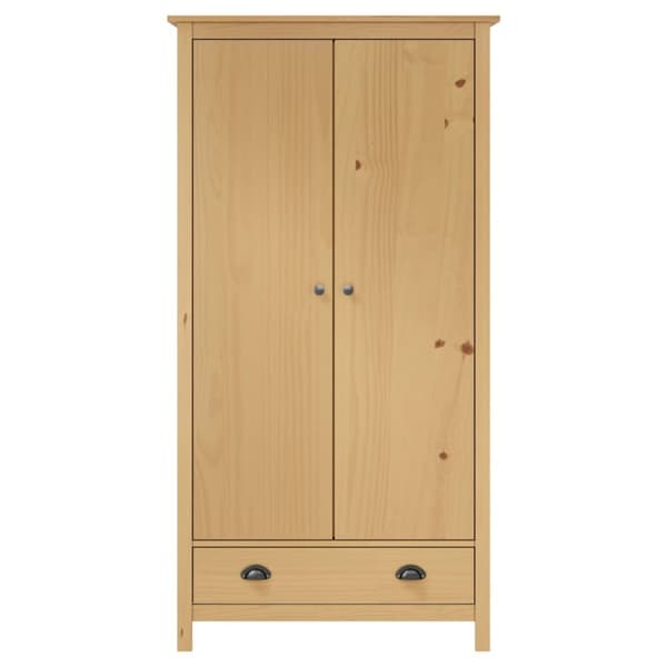 vidaXL klædeskab med 2 låger Hill 89x50x170 cm massivt fyrretræ