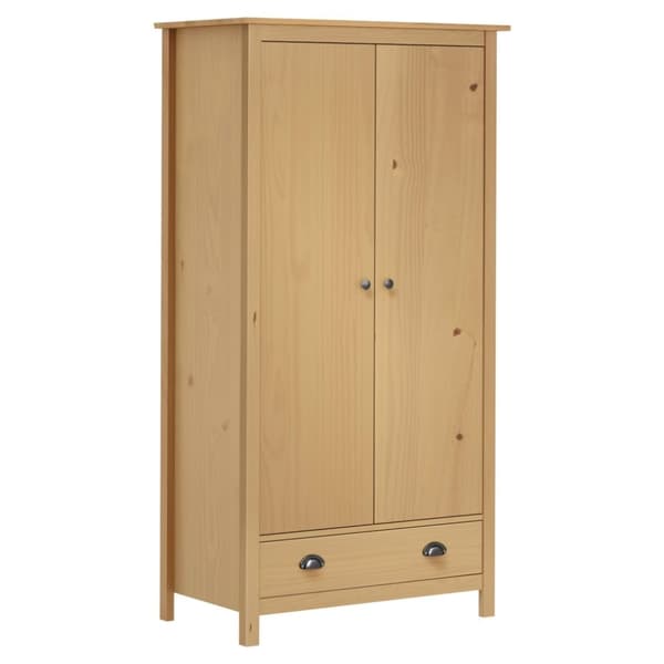 vidaXL klædeskab med 2 låger Hill 89x50x170 cm massivt fyrretræ