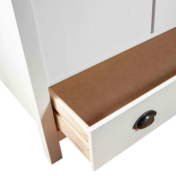 vidaXL Garderob 2 dörrar Hill vit 89x50x170 cm massiv furu