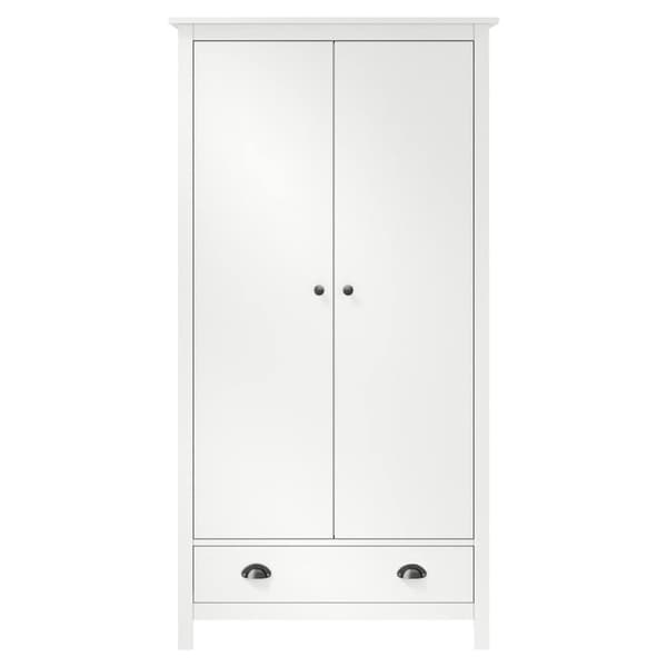 vidaXL Garderob 2 dörrar Hill vit 89x50x170 cm massiv furu