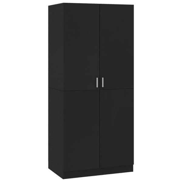 vidaXL Garderobe svart 80x52x180 cm sponplate