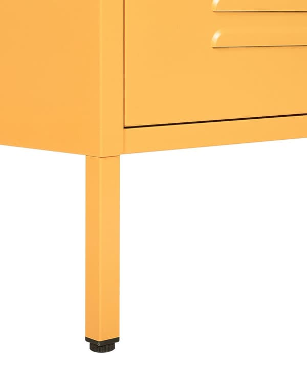 Toimistokaappi keltainen 38 x 185 x 50 cm teräs 5 hyllyä lukittava industriaalinen moderni