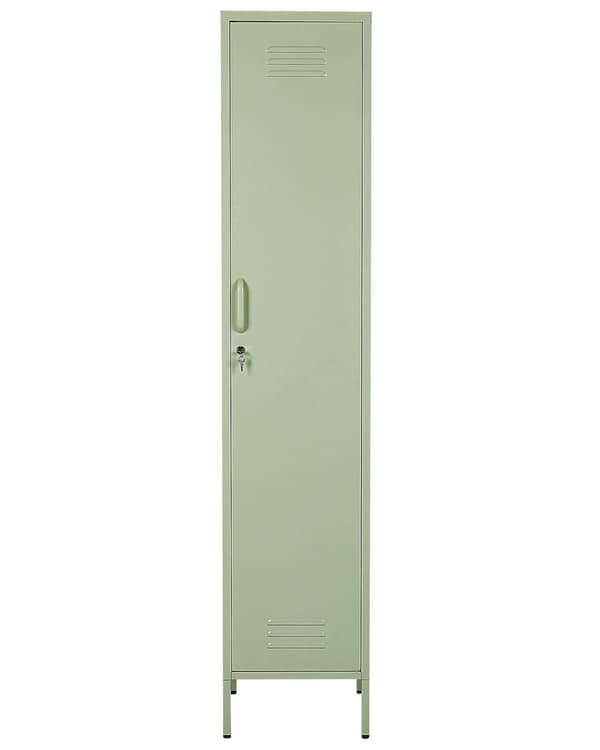 Toimistokaappi vaaleanvihreä 38 x 185 x 50 cm teräs 5 hyllyä lukittava industriaalinen moderni