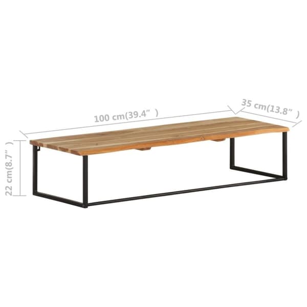 vidaXL knagerække med levende kant 100x35x22 cm massivt akacietræ