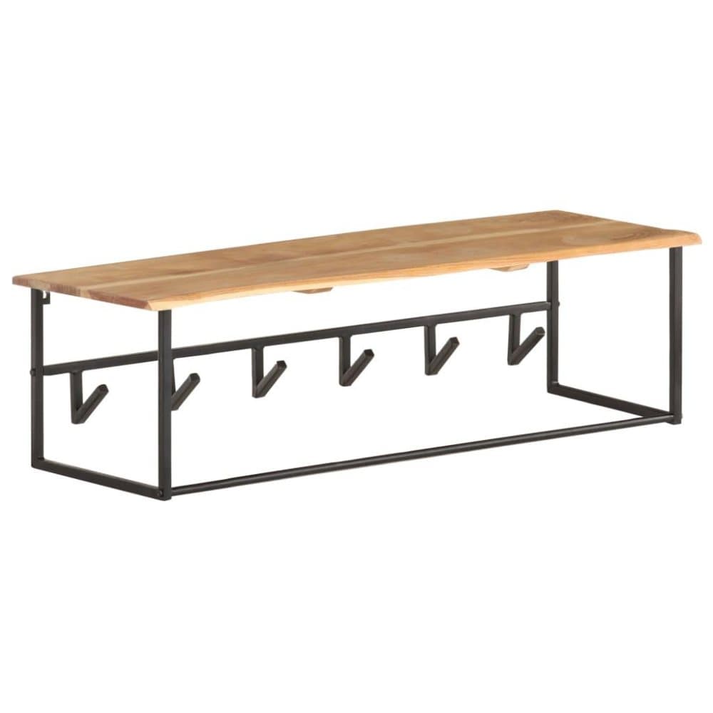 vidaXL Hatthylla med levande kant 100x34x38 cm massivt akaciaträ