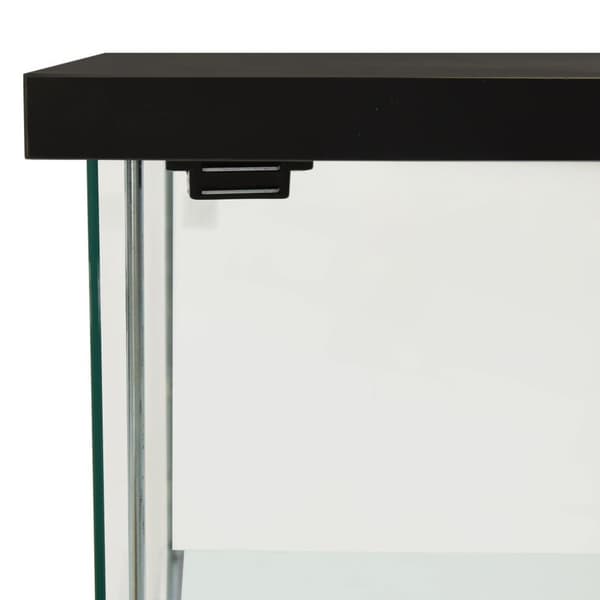 vidaXL Oppbevaringsskap herdet glass svart
