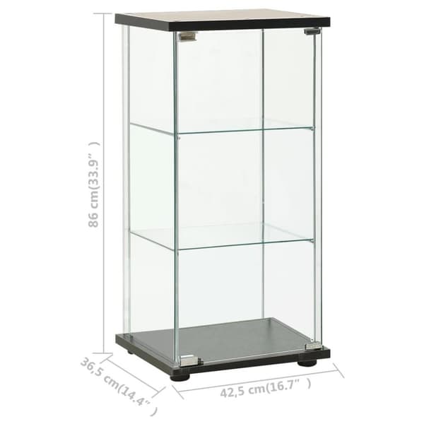 vidaXL Oppbevaringsskap herdet glass svart