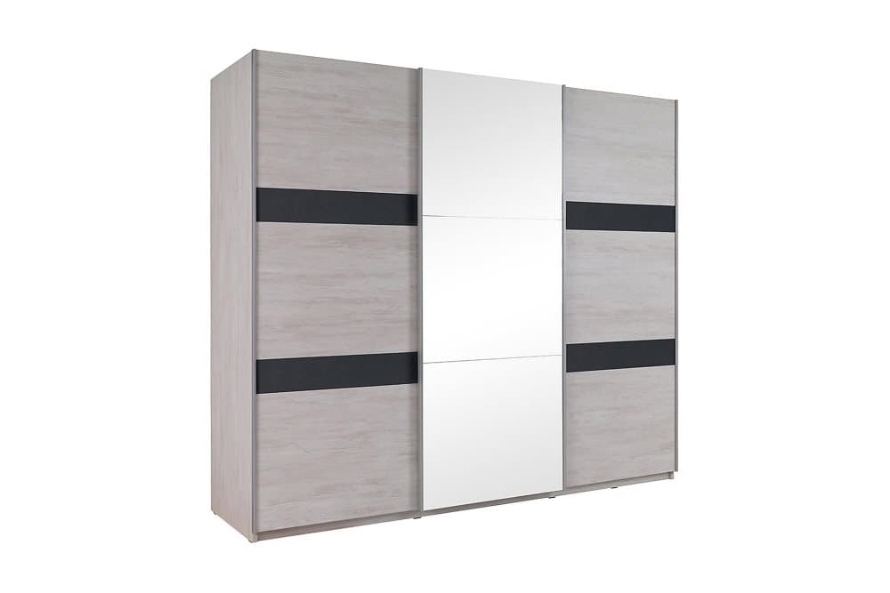 RARICK Garderob 250 Spegel Vit/Grå