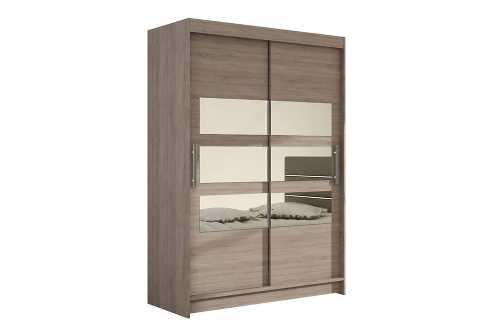 VICK Garderob Skjutdörrar Delad Spegel Ljus Ek