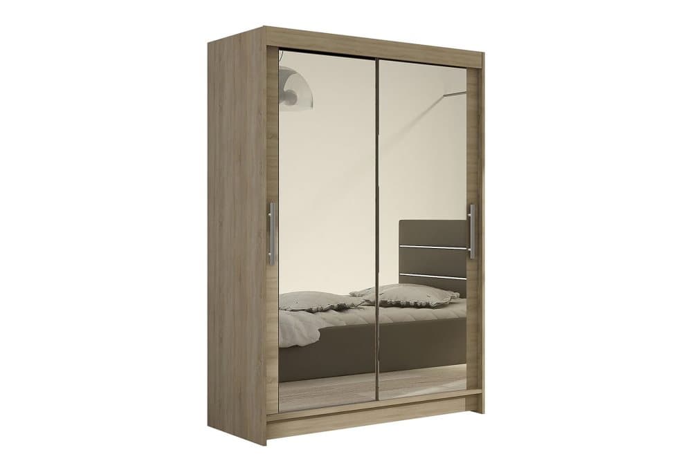 VICK Garderob 120 Skjutdörrar Spegel Ek