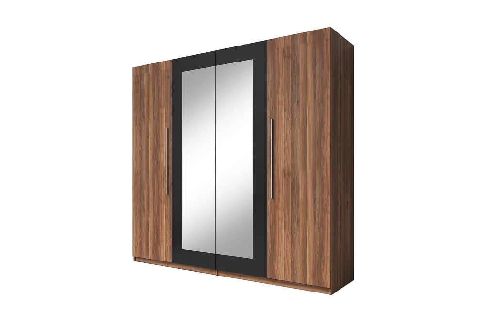 SHERLY Garderob Trä/Svart