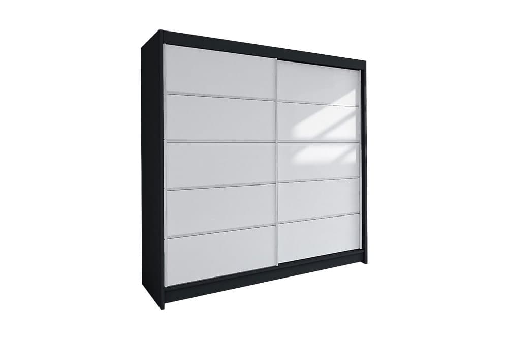 BUILDWAS Garderob Svart/Vit
