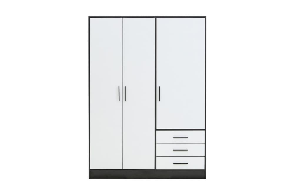 RAWSON Garderob 145 cm Svart/Vit