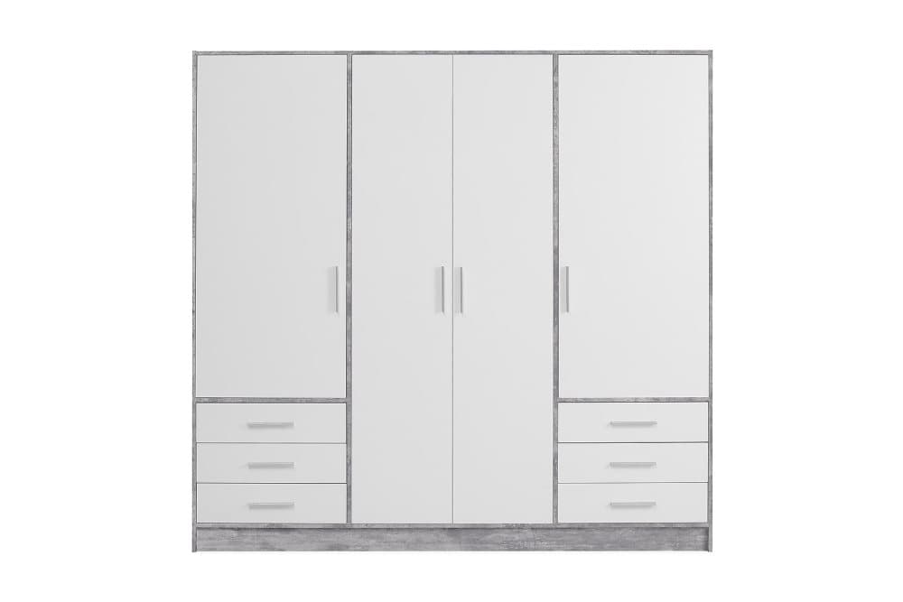 RAWSON Garderob 207 cm Grå/Vit