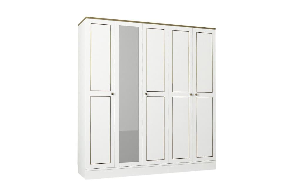 DADIAN Garderob 175 cm Vit/Guld