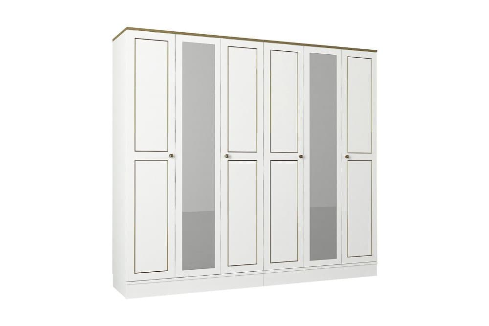 WITUCKI Garderob 210 cm Vit/Guld