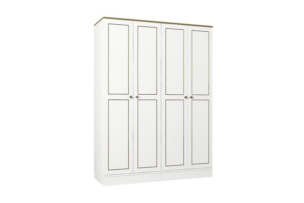 YOUSSEFI Garderob 140 cm Vit/Guld
