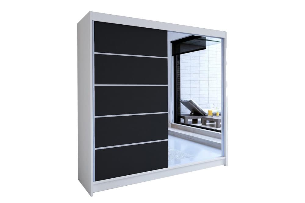 TALIN Garderob 58x180 cm Vit/Svart