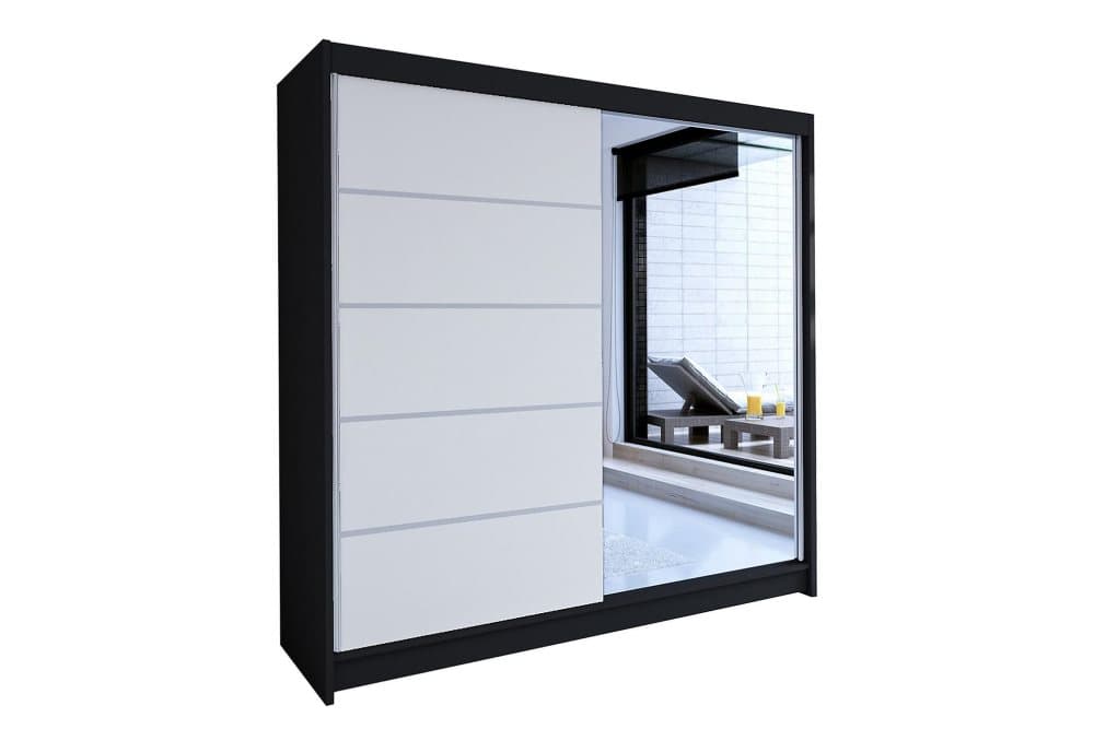 TALIN Garderob 58x180 cm Svart/Vit