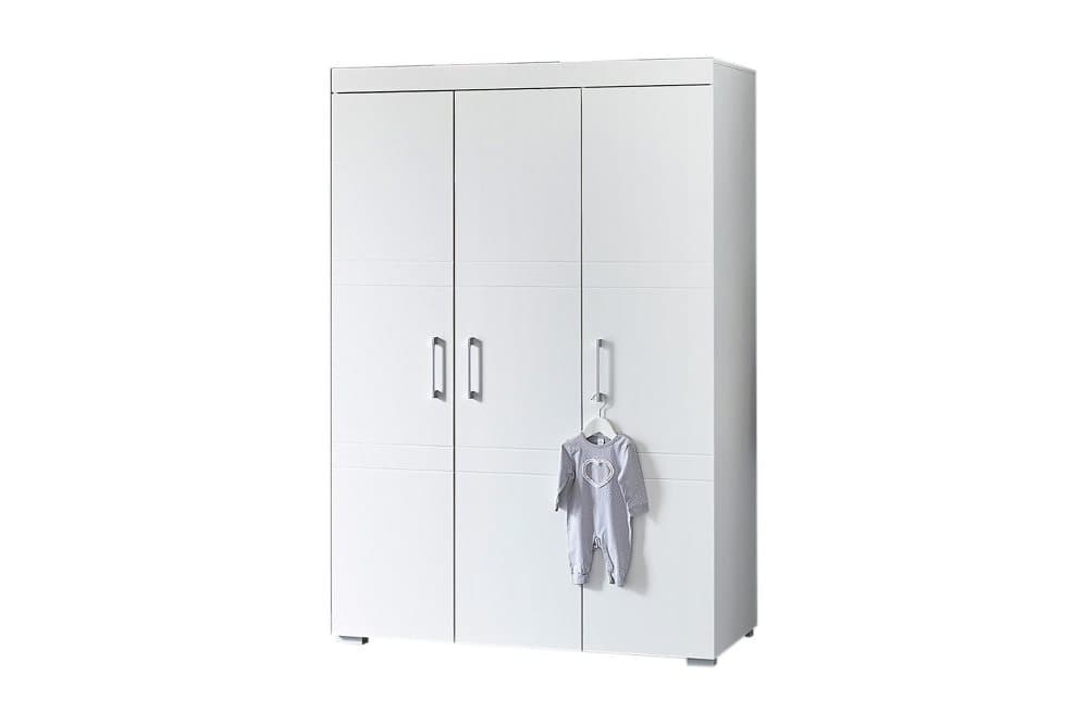 LIENE Garderob 130 cm Vit/Silver