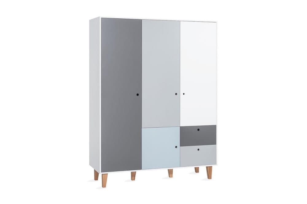 CONCEPT Garderob Vit/Mörkgrå/Blå