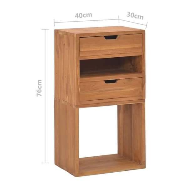 vidaXL opbevaringsskab 40x30x76 cm massivt teaktræ