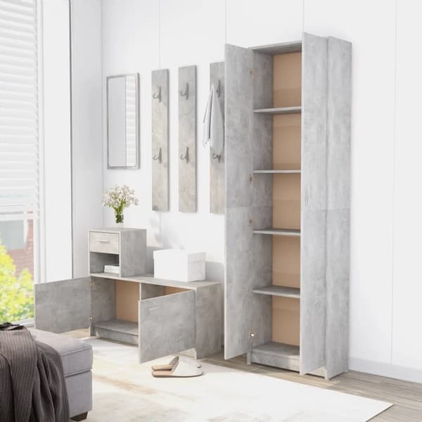vidaXL garderobeskab 55x25x189 cm konstrueret træ betongrå