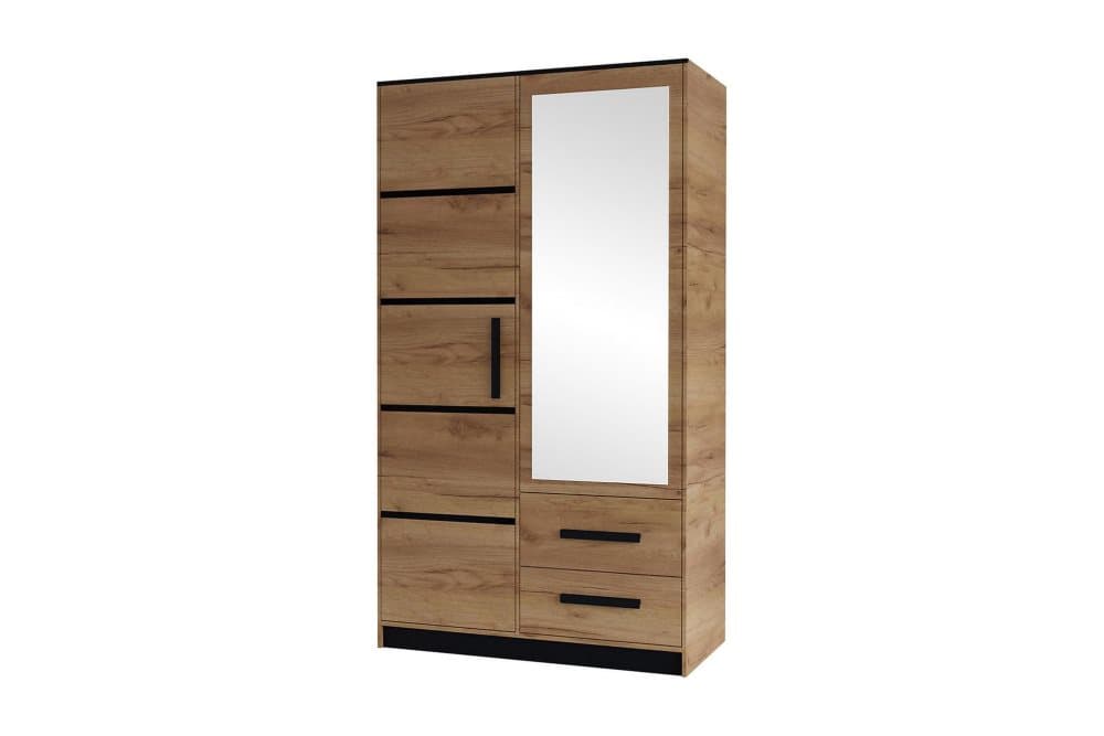 LENDORF Garderob 103 cm Natur/Svart
